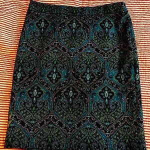 Talbots Teal Burgundy Pencil Skirt sz 14